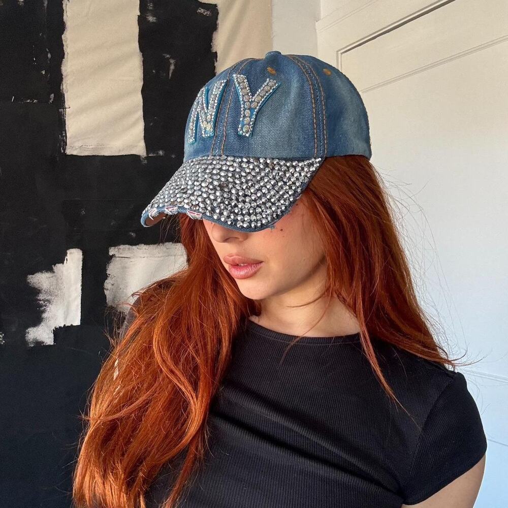 Ny blue denim baseball cap